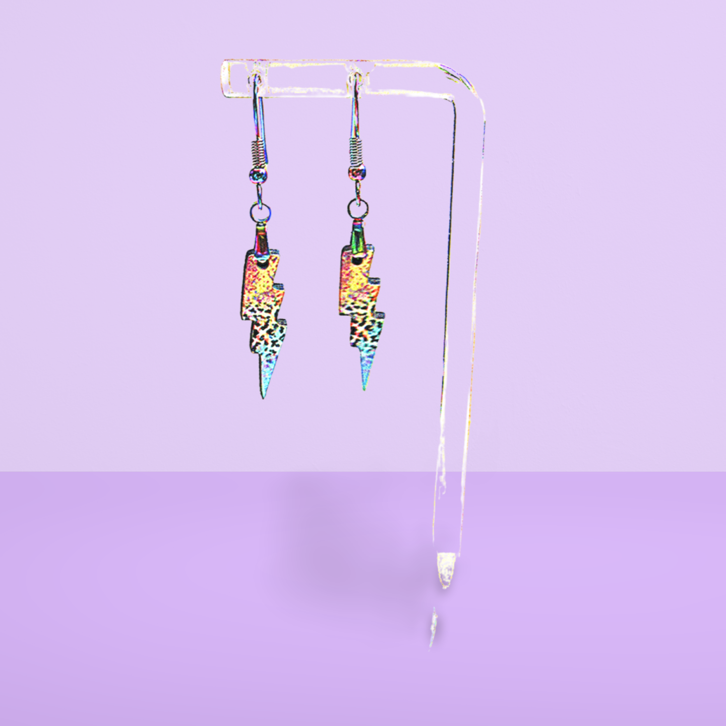 Lightning Shaped Sublimated Earrings