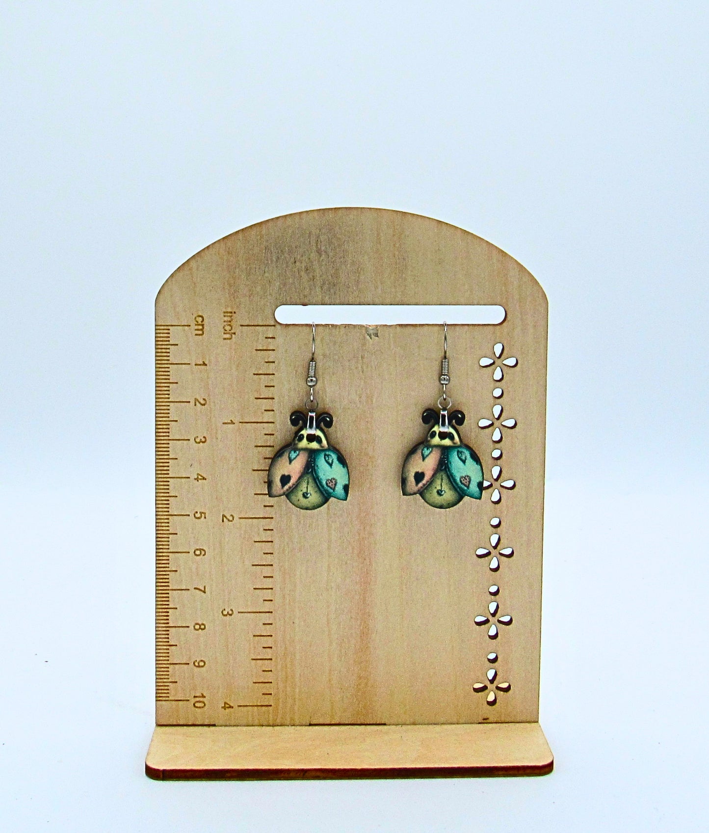 MDF-Ladybug with Face Shaped Sublimated Earrings 1 inch
