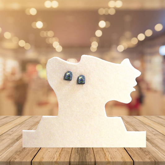 Grave Stone Shaped Sublimated Stud Earrings