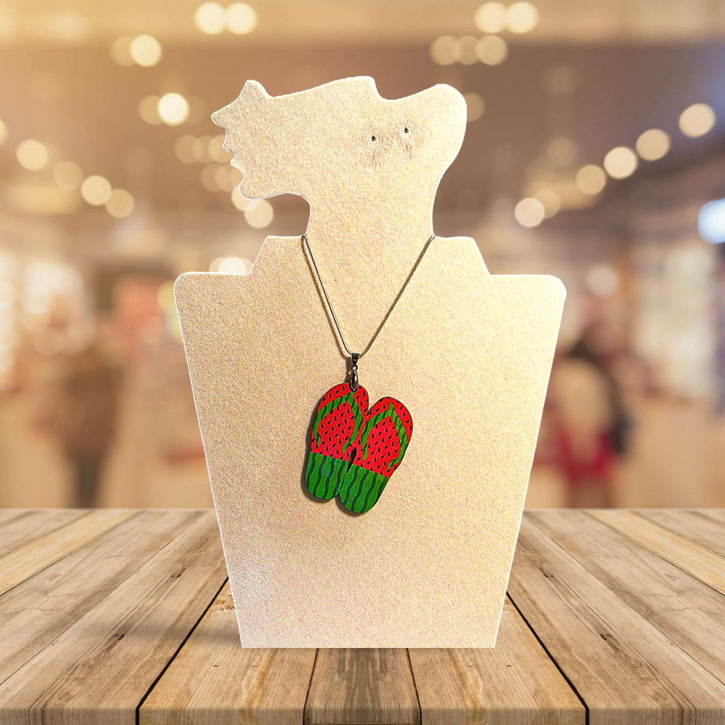 Flip Flop Shaped Sublimated Necklace