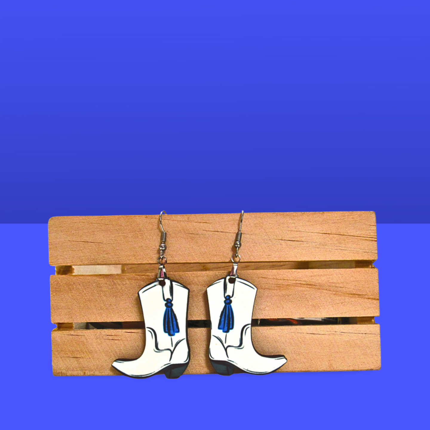 Cowboy Boot Shaped Sublimated Earrings