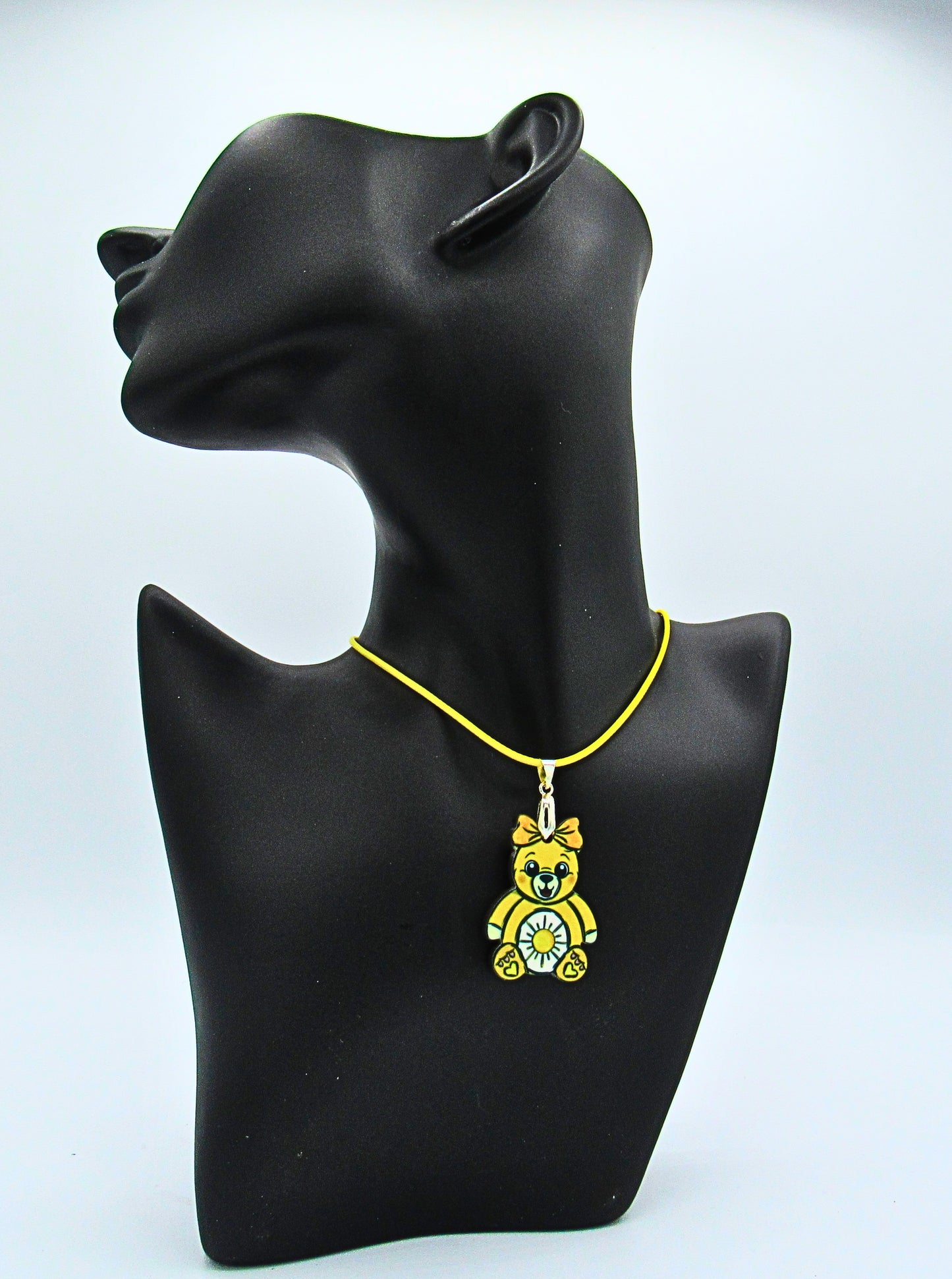 MDF-Teddy Bear with Bow Shaped Childs Sublimated Necklace Feelings