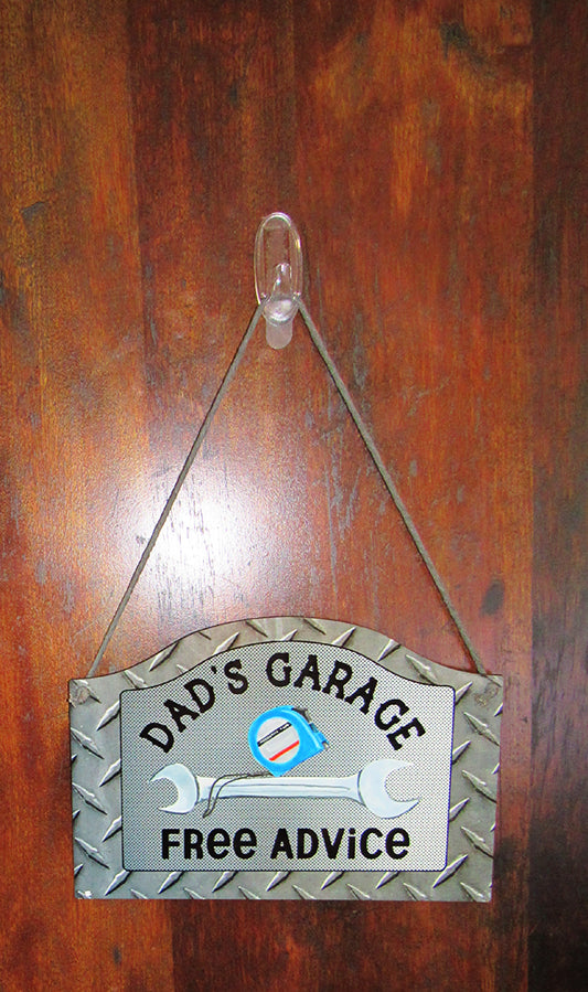 Dad's Garage Rounded Top Sublimated Door Hanger