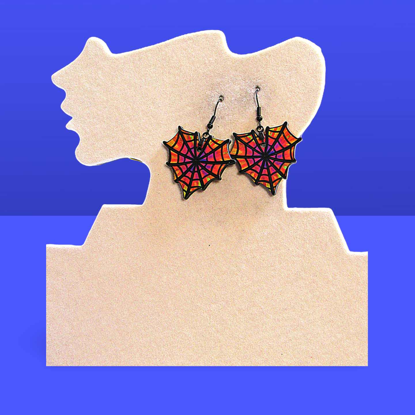 Heart Web Shaped Sublimated Earrings 1.5 inch