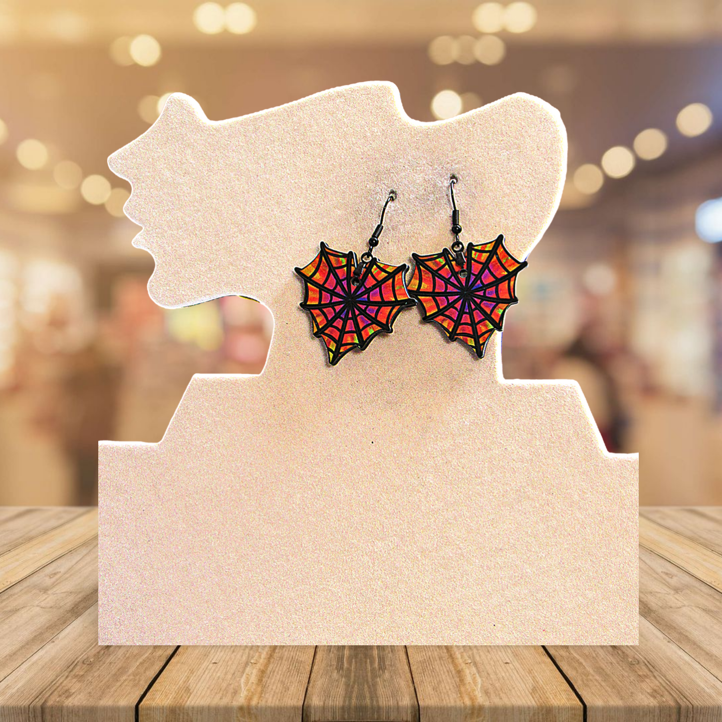 Heart Web Shaped Sublimated Earrings 1.5 inch