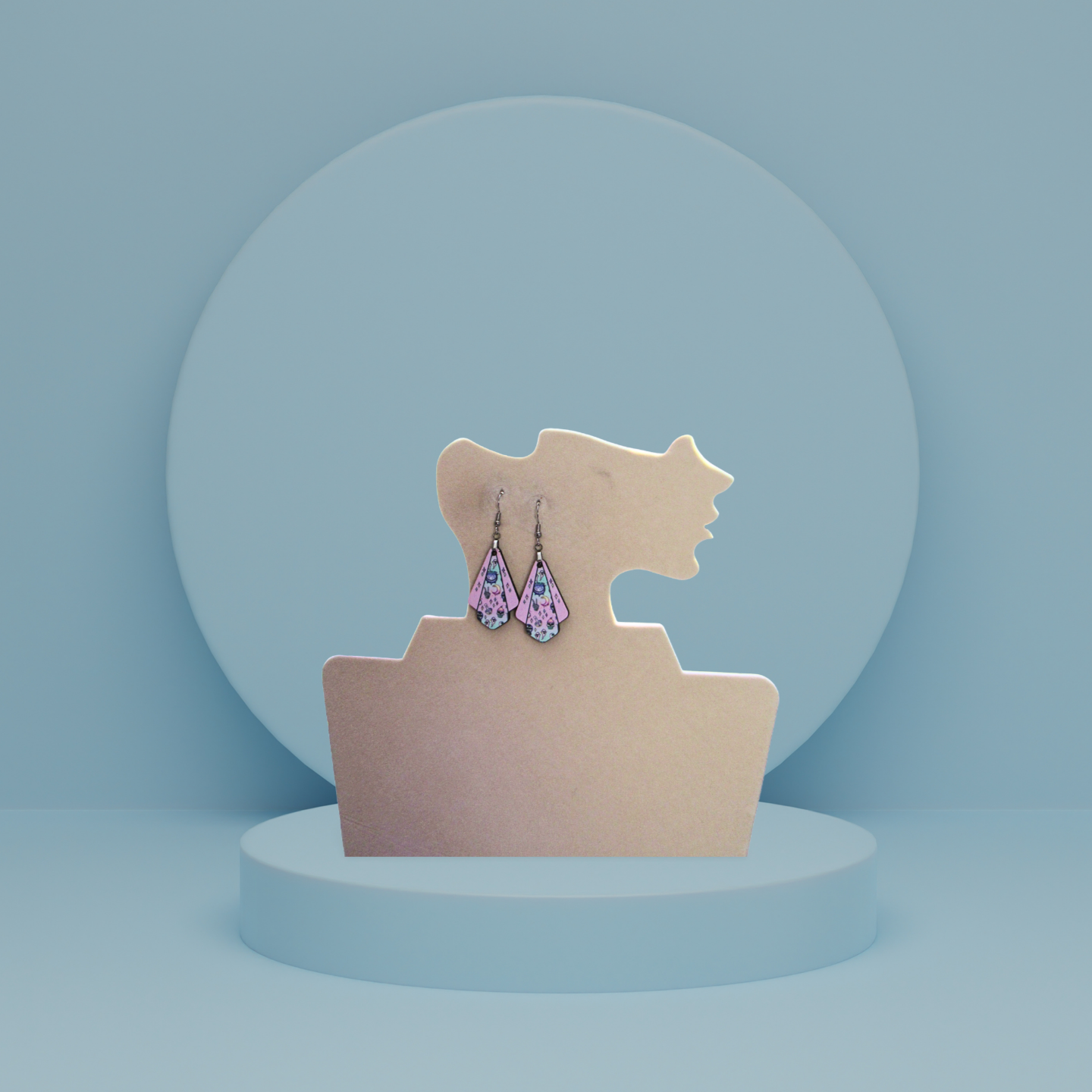 Fan Shaped Sublimated Earrings 1.5 inch