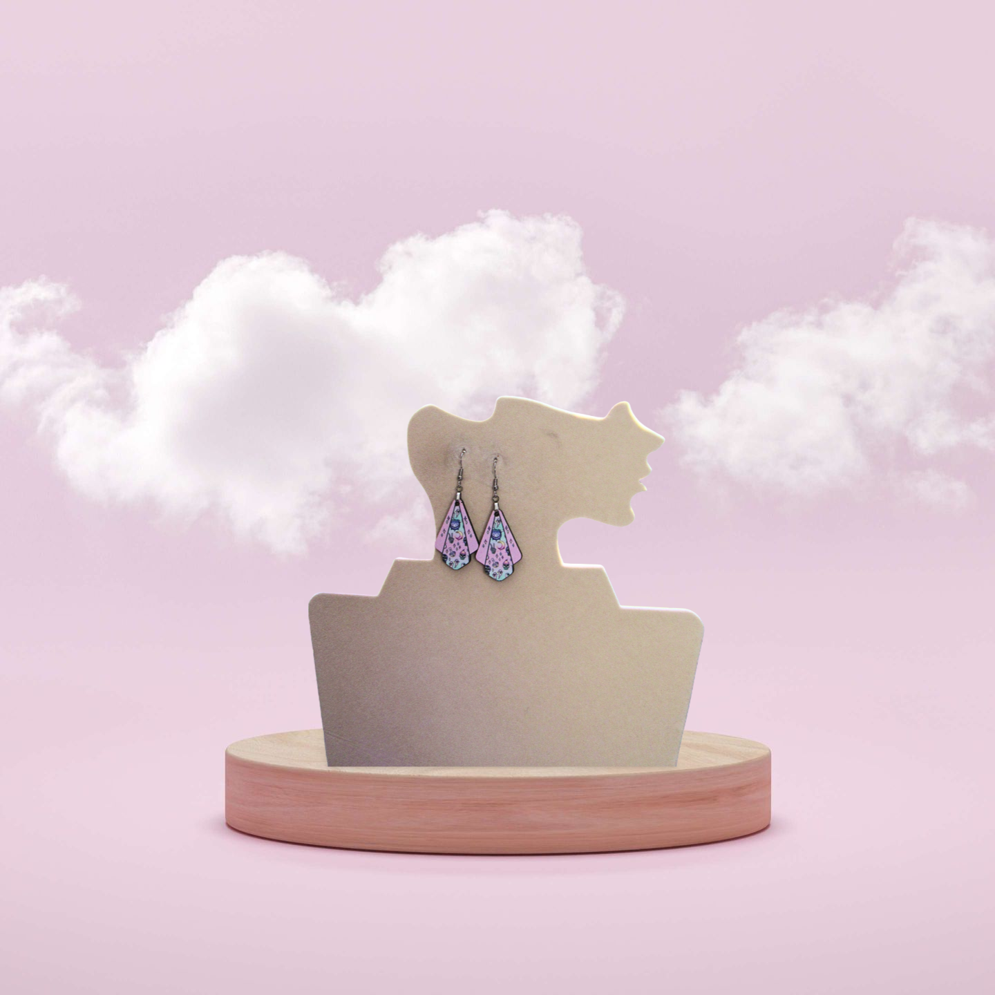 Fan Shaped Sublimated Earrings 1.5 inch