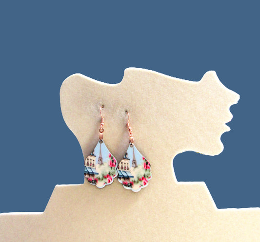 Fancy Teardrop Shaped Sublimated Earrings