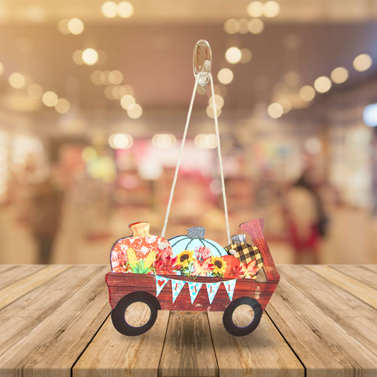 Wagon Shaped Sublimated Door Hanger