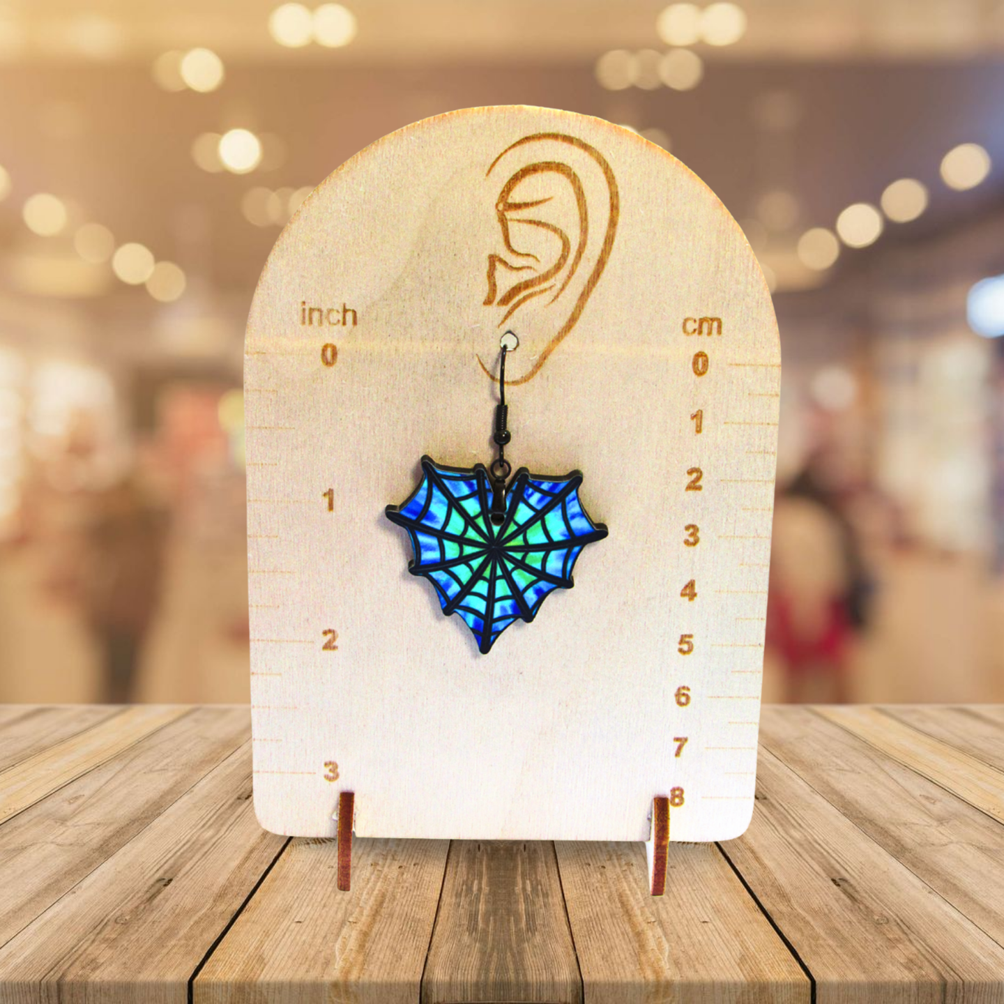 Heart Web Shaped Sublimated Earrings 1.5 inch