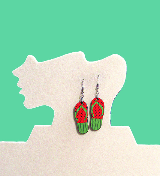 Flipflop Shaped Sublimated Earrings 1.5 in.