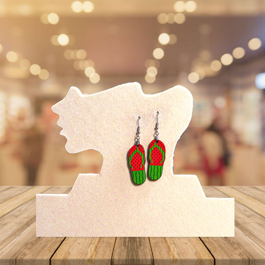 Flip Flop Shaped Sublimated Earrings