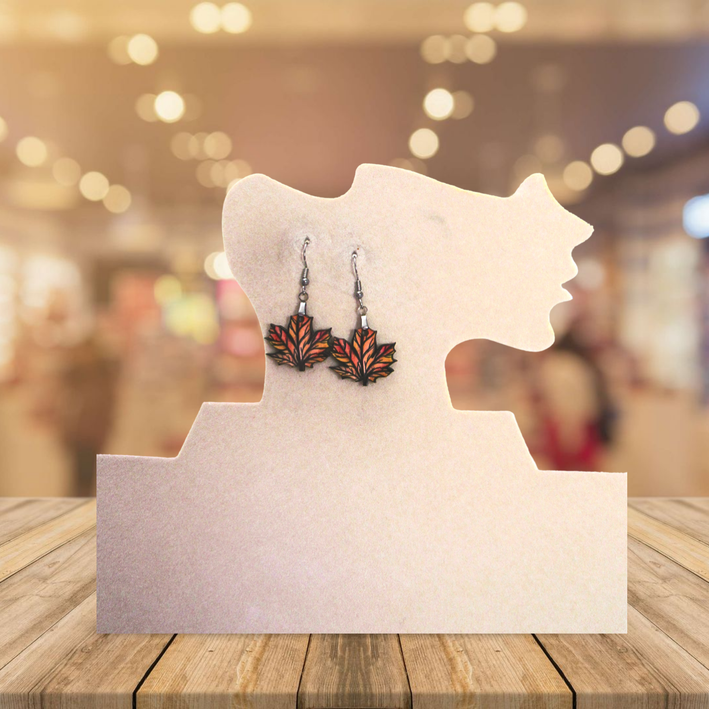 Maple Leaf Shaped Sublimated Earrings 1 inch