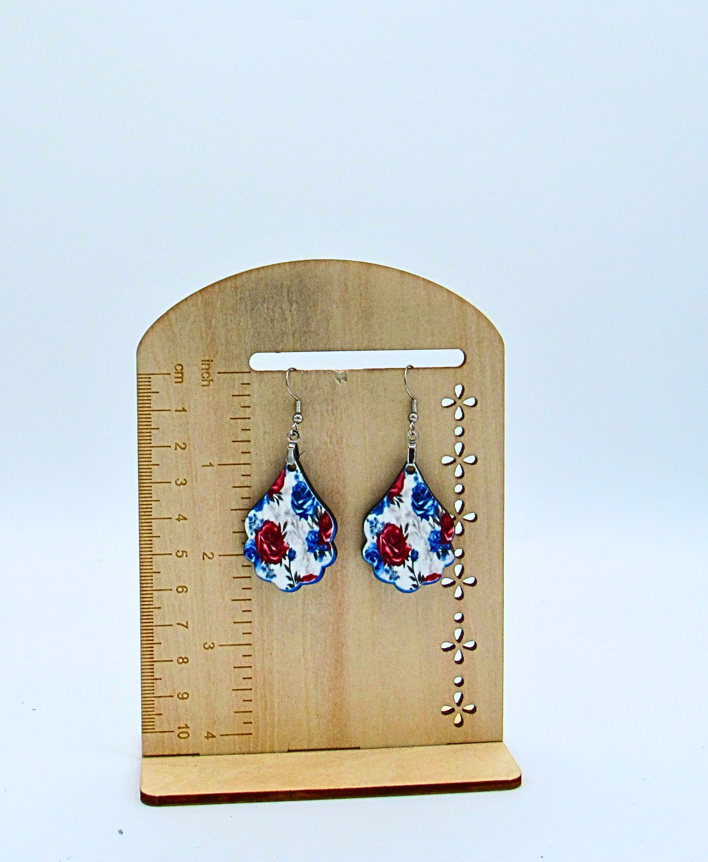 MDF-Fancy Teardrop Shaped Sublimated Earrings 1.5 inch