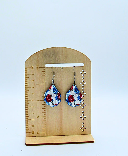 MDF-Fancy Teardrop Shaped Sublimated Earrings 1.5 inch