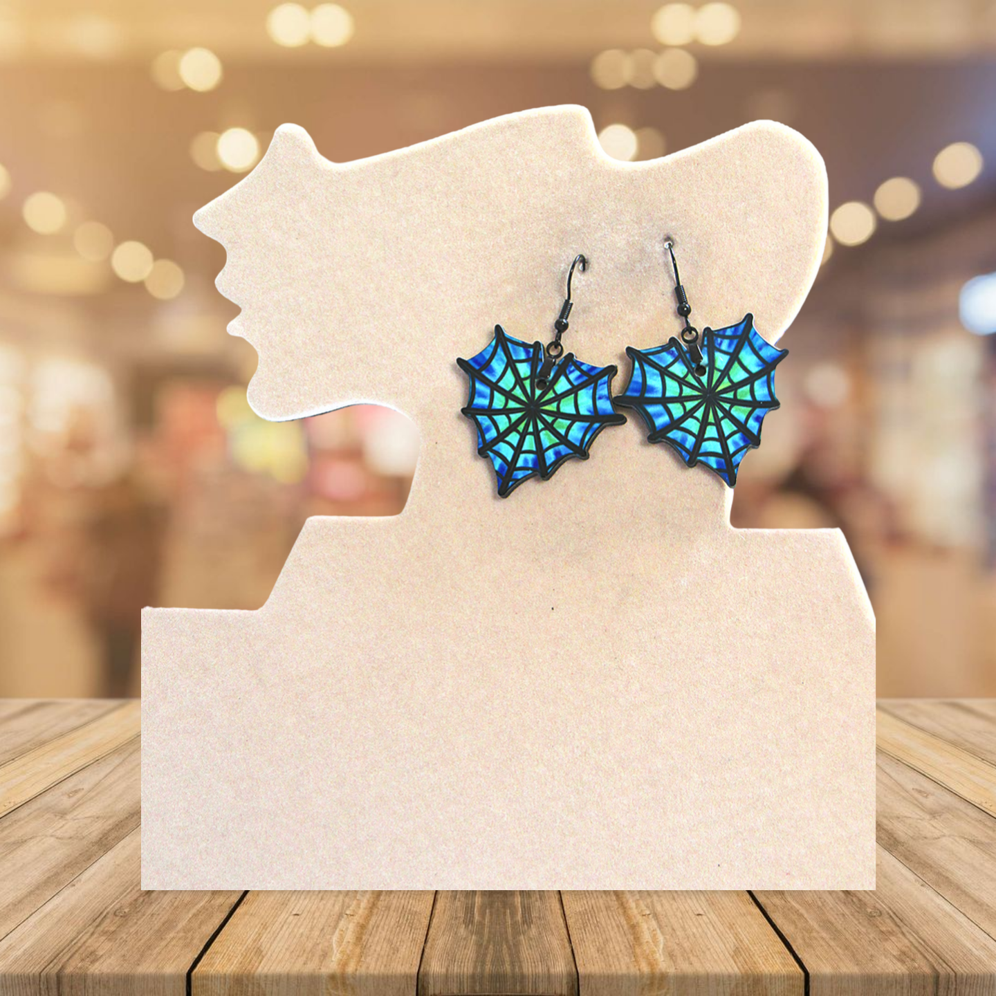 Heart Web Shaped Sublimated Earrings 1.5 inch