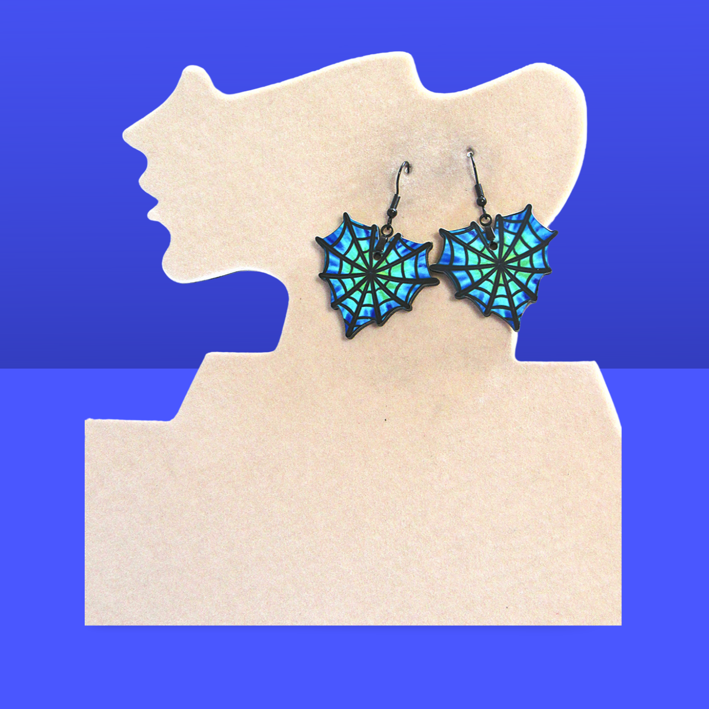 Heart Web Shaped Sublimated Earrings 1.5 inch