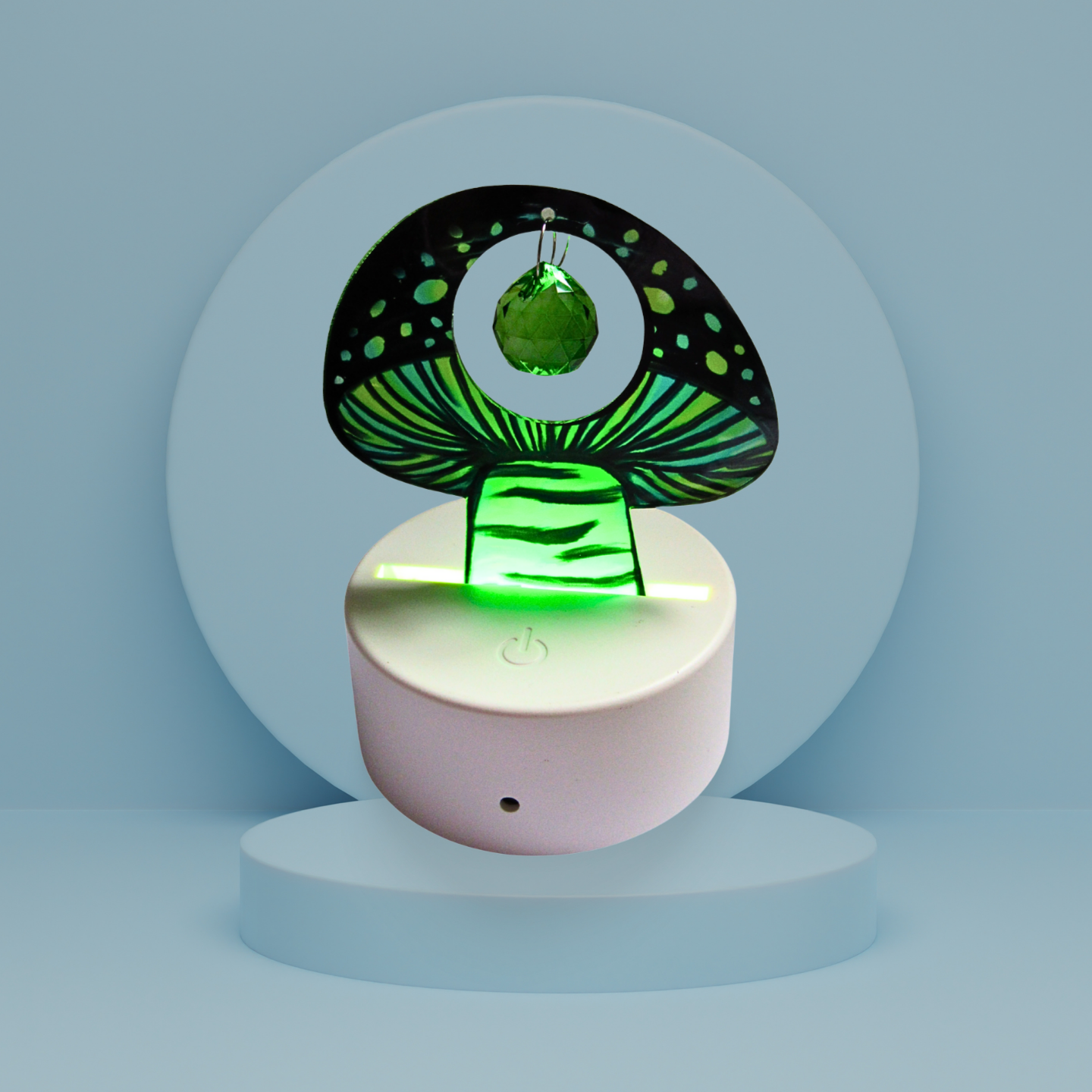 Green Acrylic Mushroom Shaped Sublimated Light