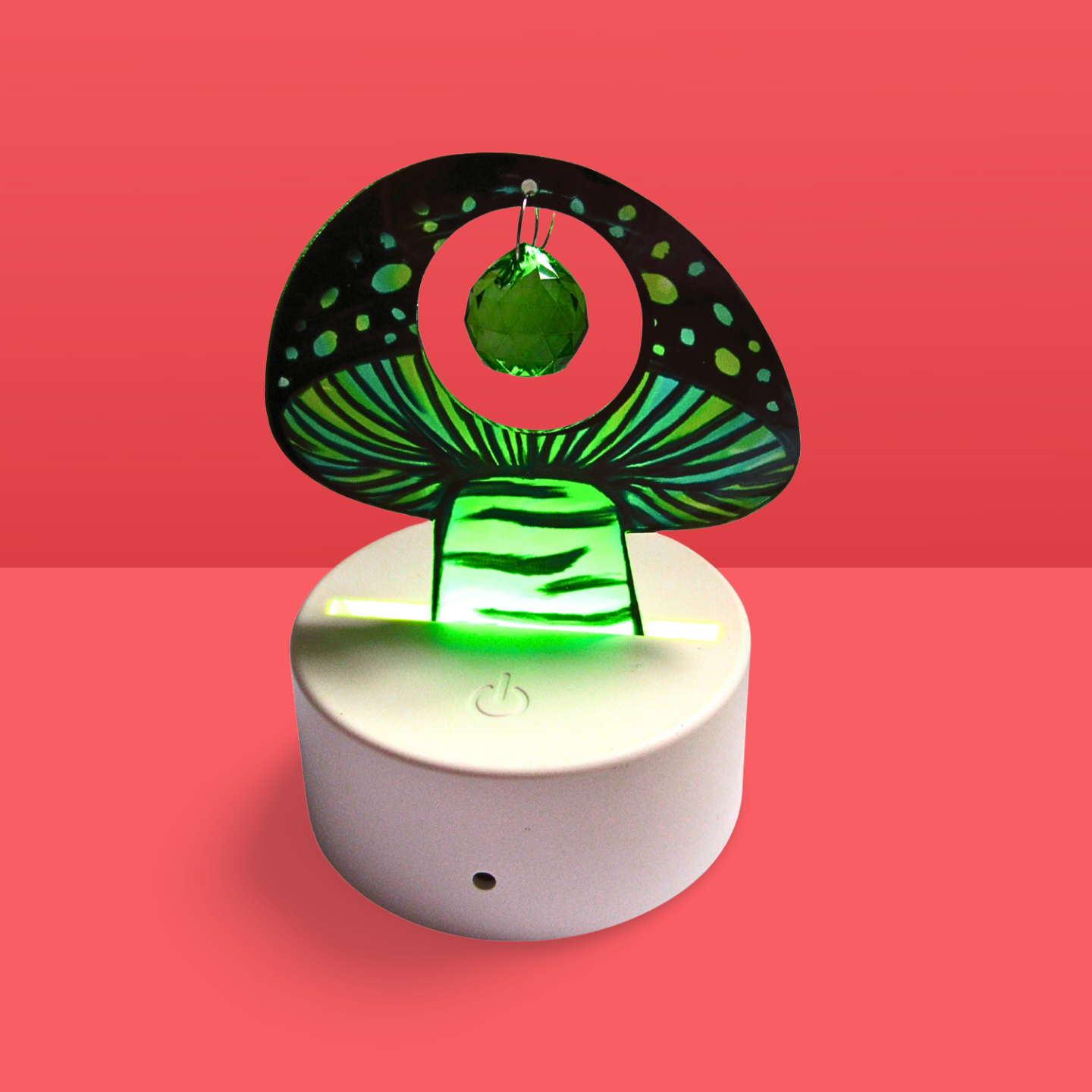 Green Acrylic Mushroom Shaped Sublimated Light