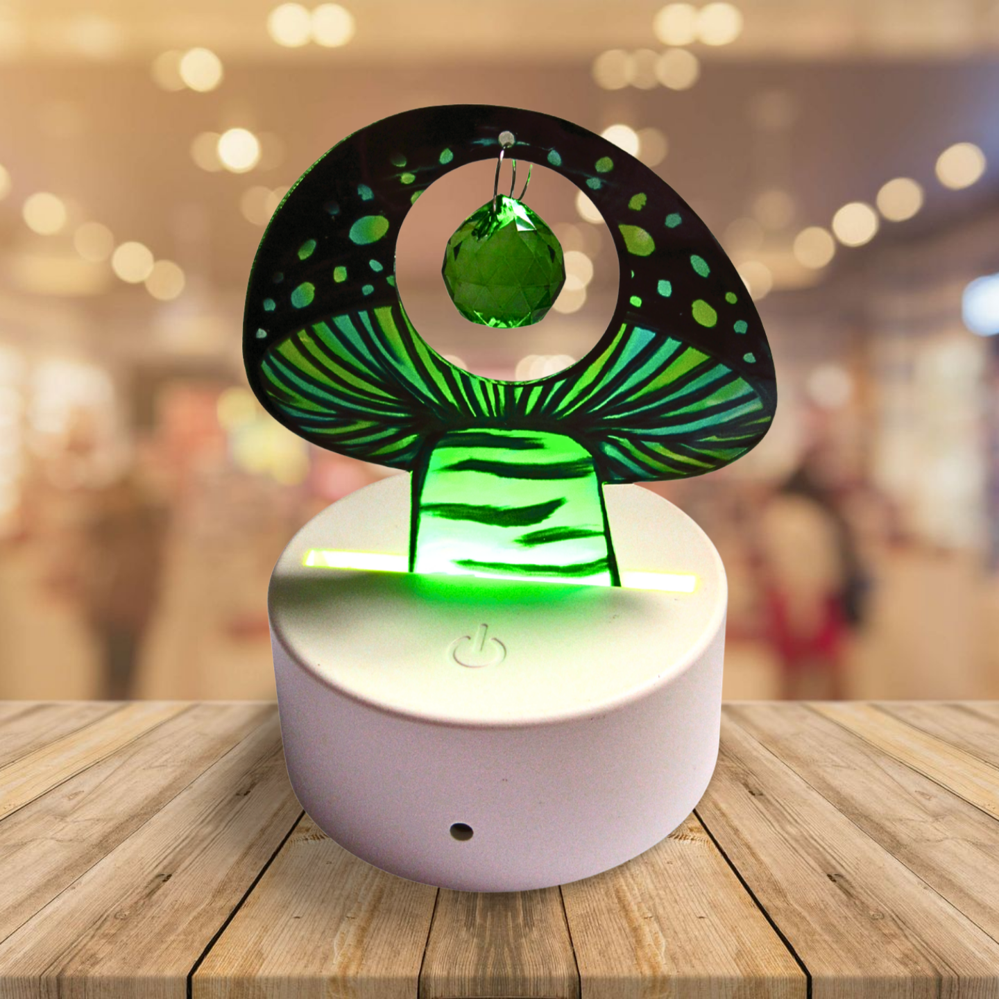 Green Acrylic Mushroom Shaped Sublimated Light