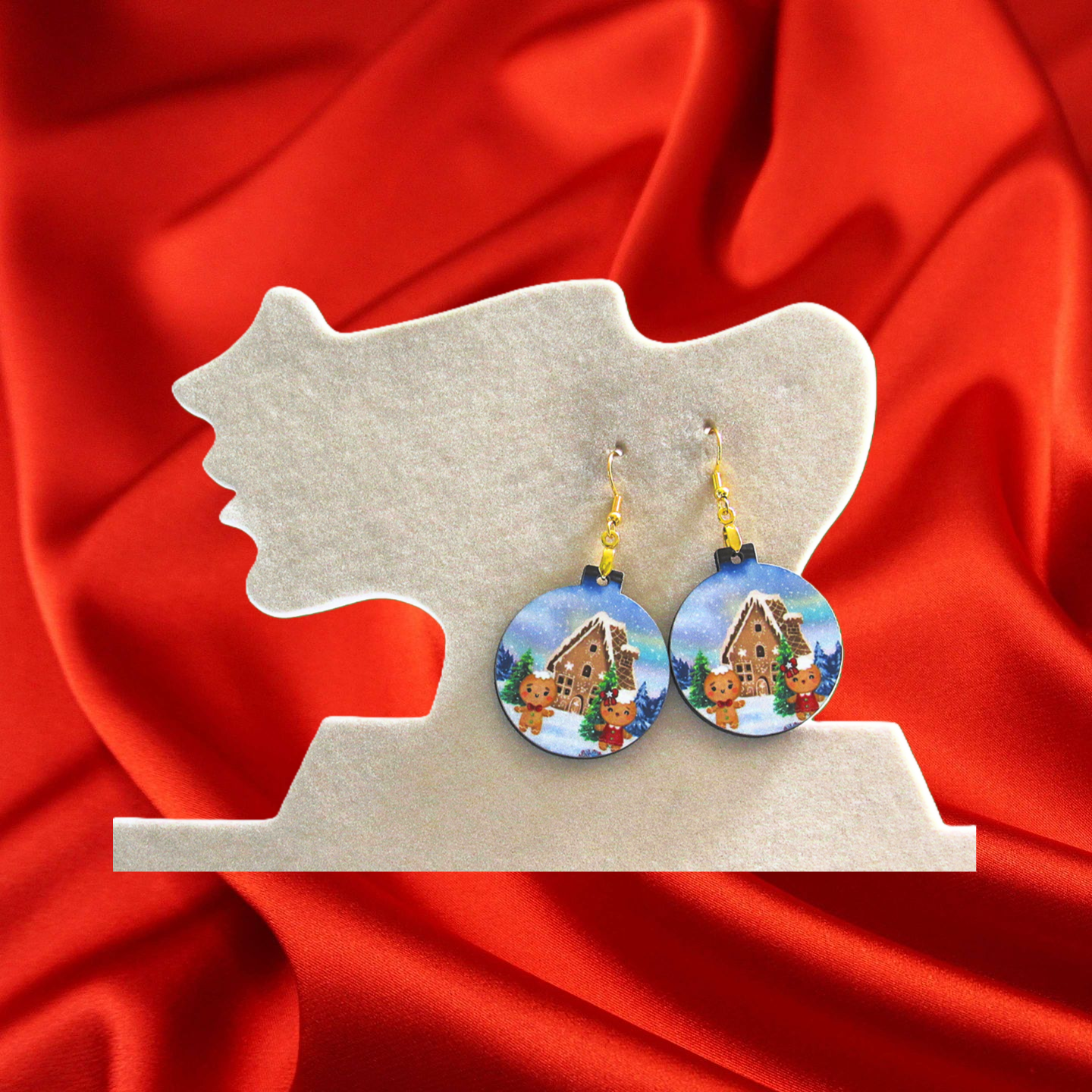 Ornament Shaped Sublimated Earrings