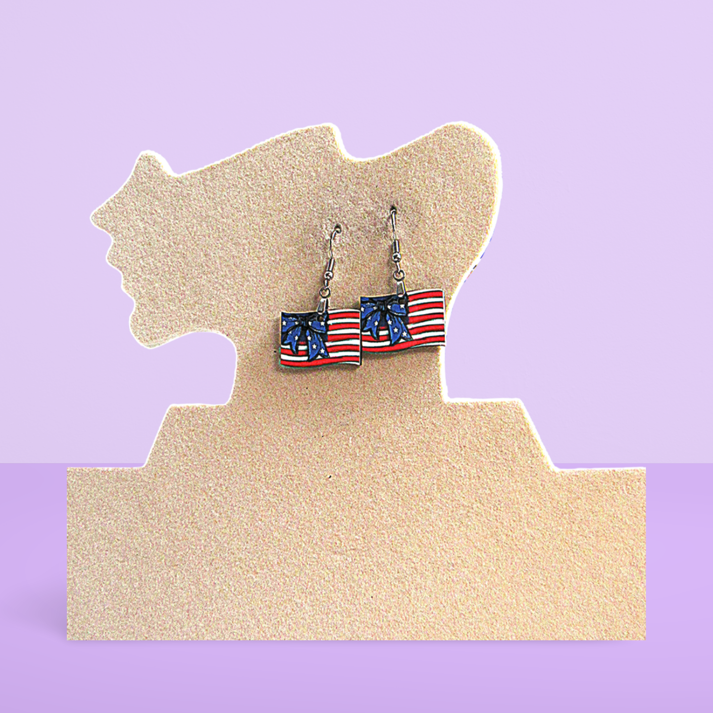 Horizontal Flag Shaped Sublimated Earrings