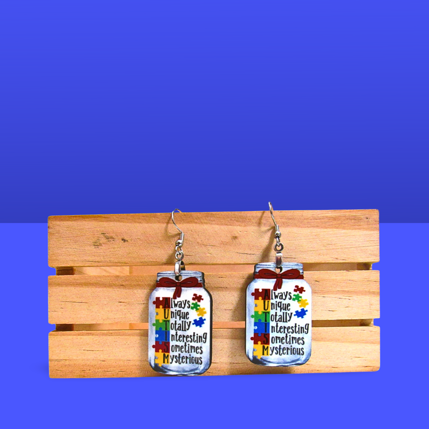 Mason Jar Shaped Sublimated Earrings
