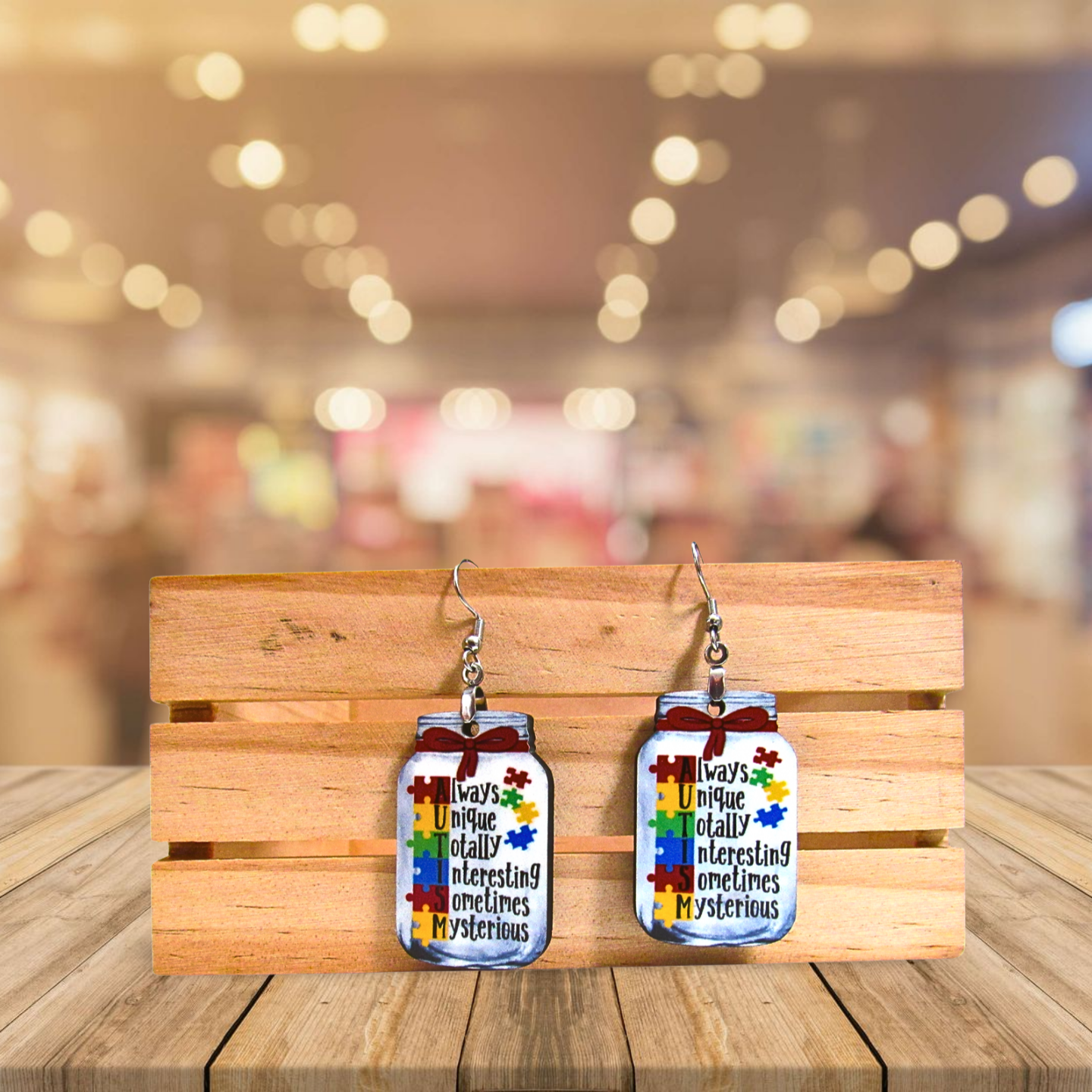 Mason Jar Shaped Sublimated Earrings