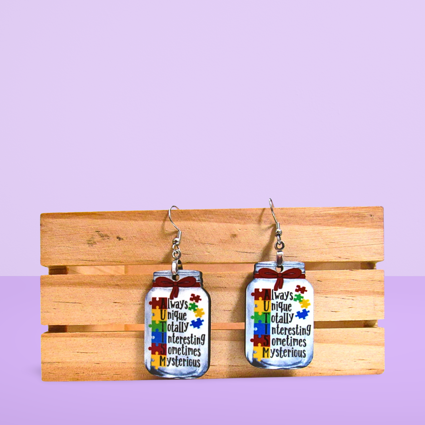Mason Jar Shaped Sublimated Earrings