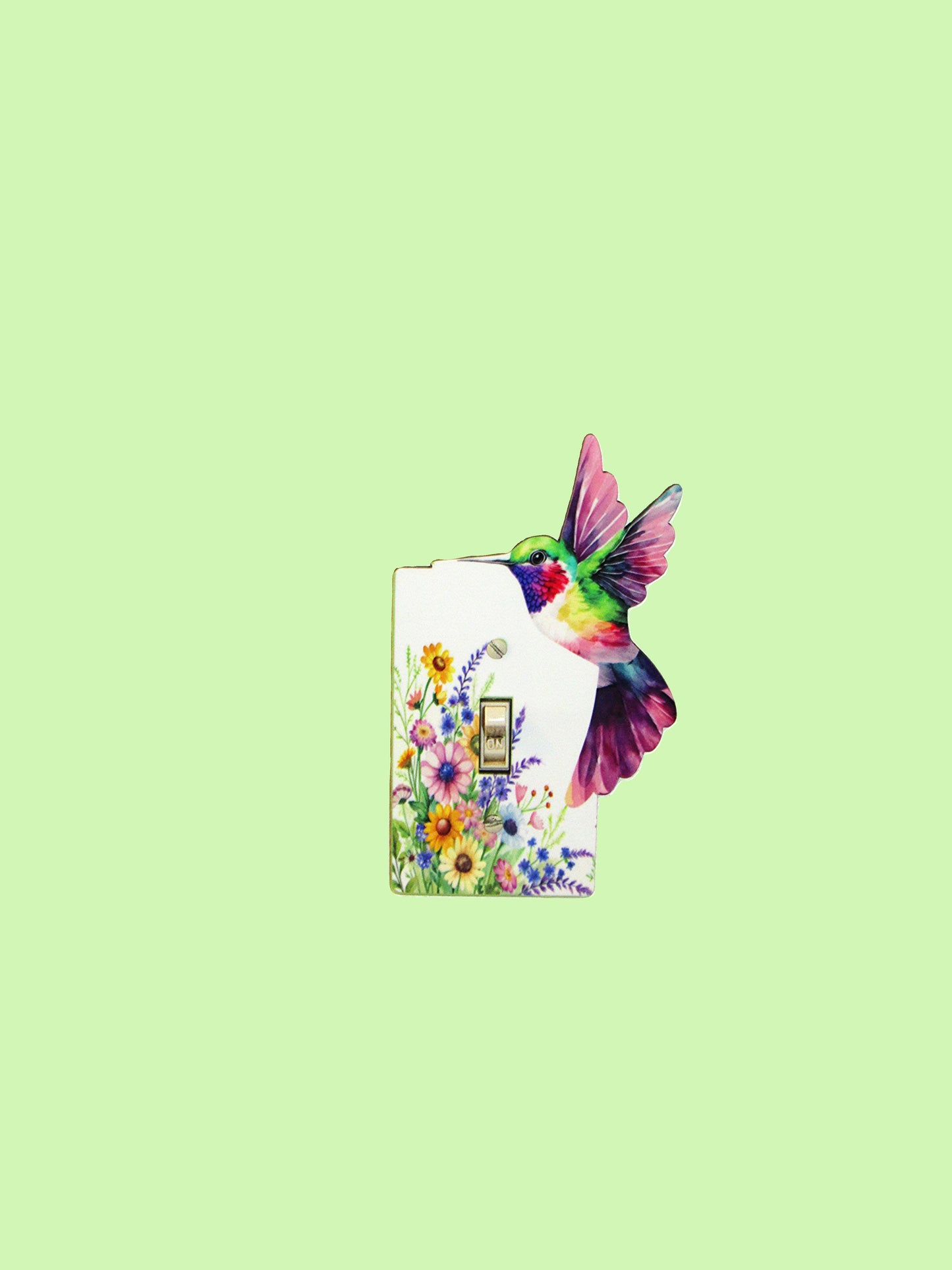 Hummingbird Shaped Sublimated Light Switch Plate