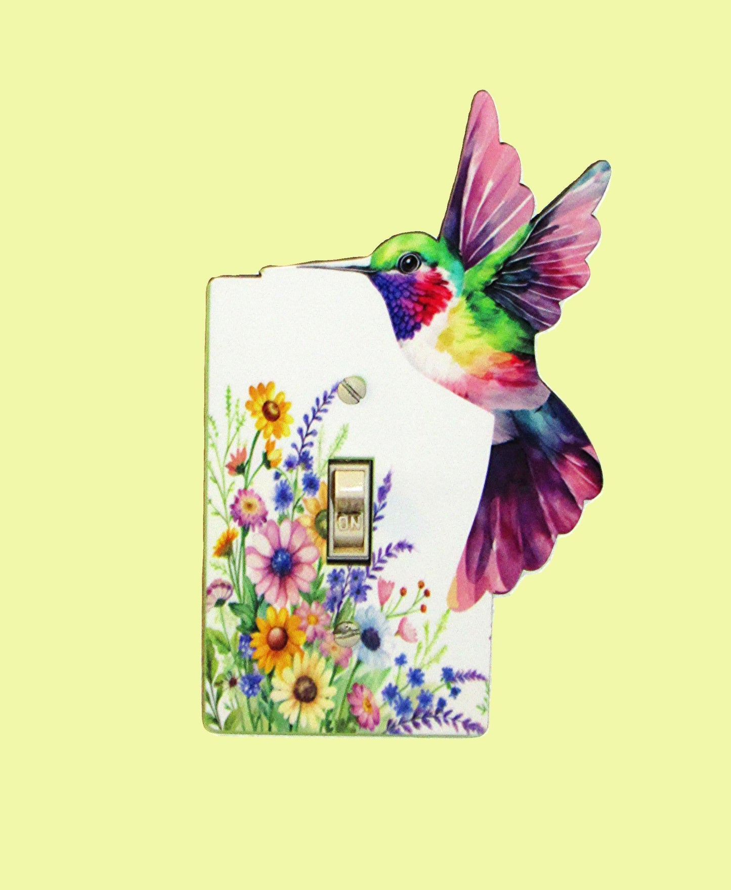 Hummingbird Shaped Sublimated Light Switch Plate