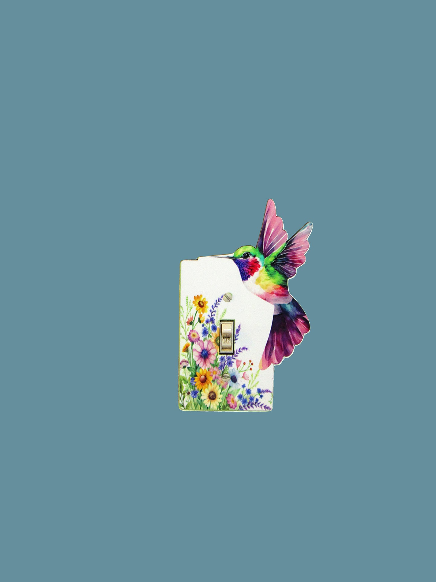 Hummingbird Shaped Sublimated Light Switch Plate
