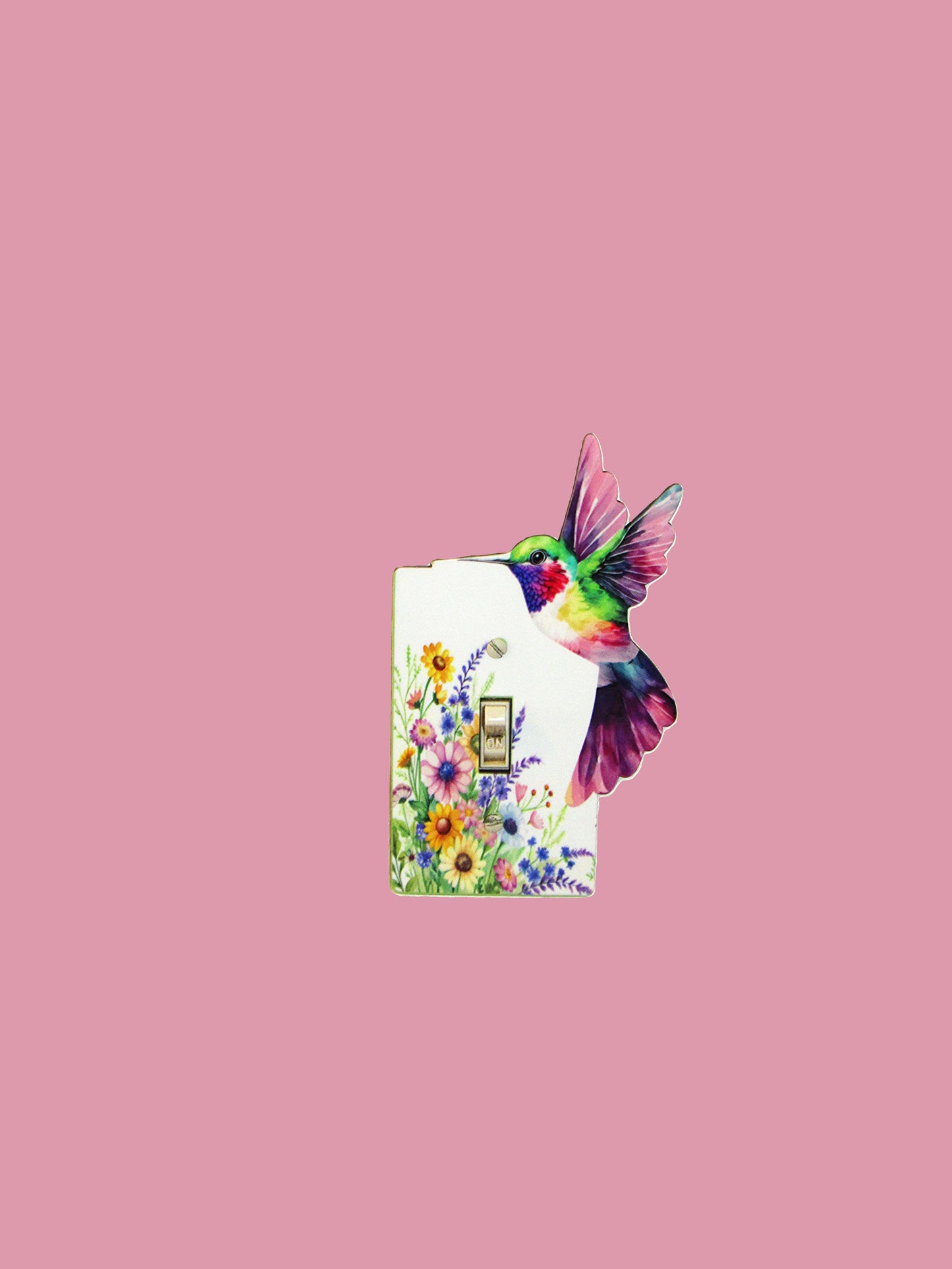 Hummingbird Shaped Sublimated Light Switch Plate