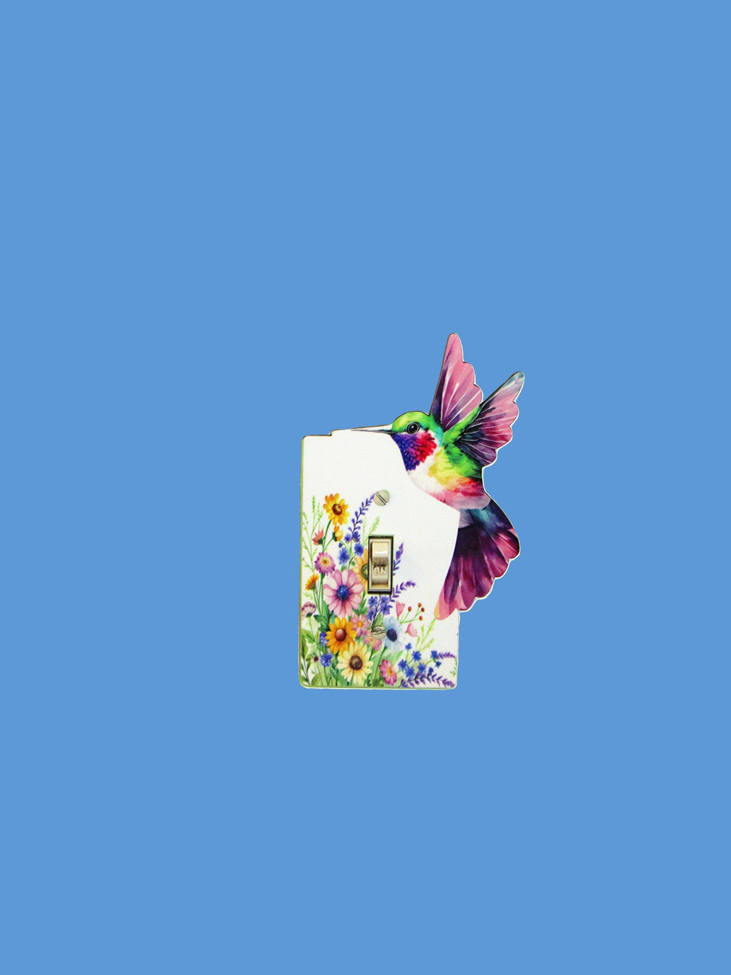 Hummingbird Shaped Sublimated Light Switch Plate