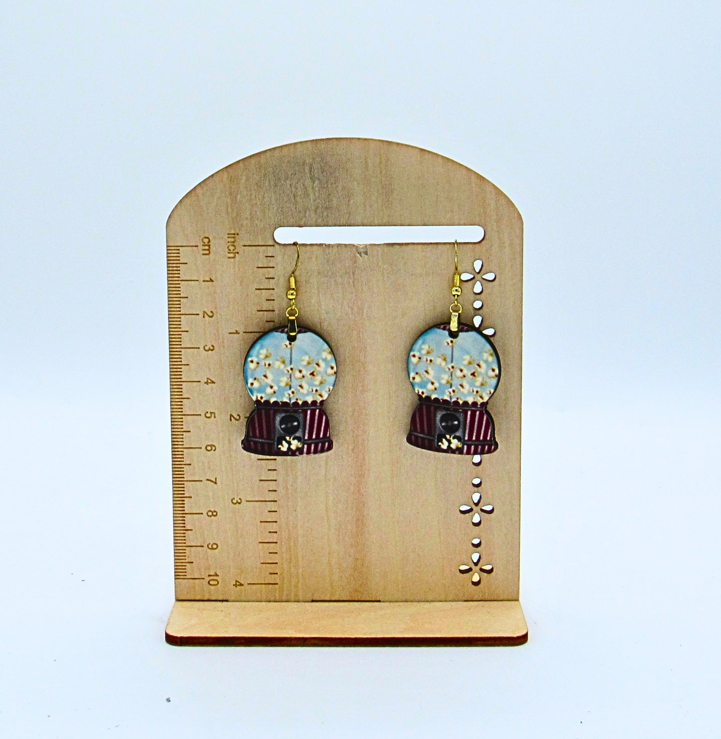 MDF-Snow Globe Shaped Sublimated Earrings 1.5 inch (Food)
