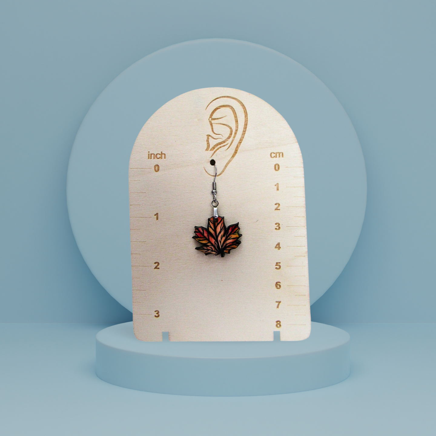 Maple Leaf Shaped Sublimated Earrings 1 inch