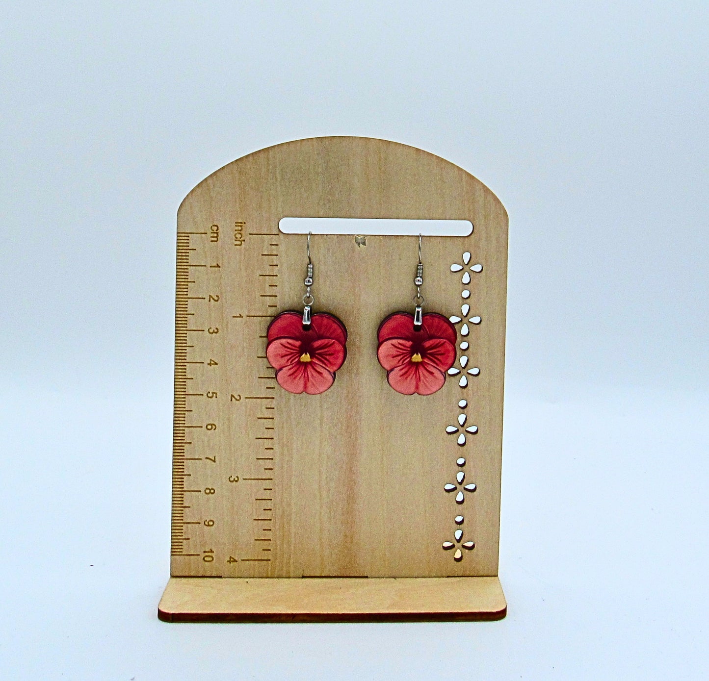 MDF- Pansy Shaped Sublimated 1 inch Earrings