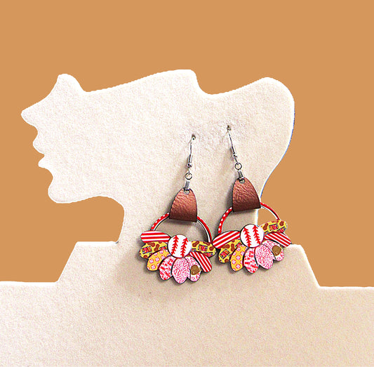 Round Sunflower Shaped Sublimated Earrings