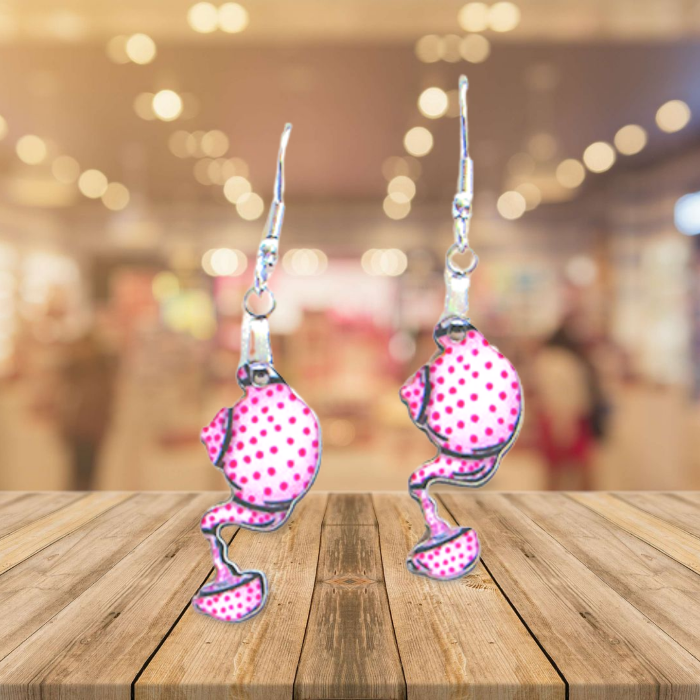 Teapot Shaped Sublimated Earrings