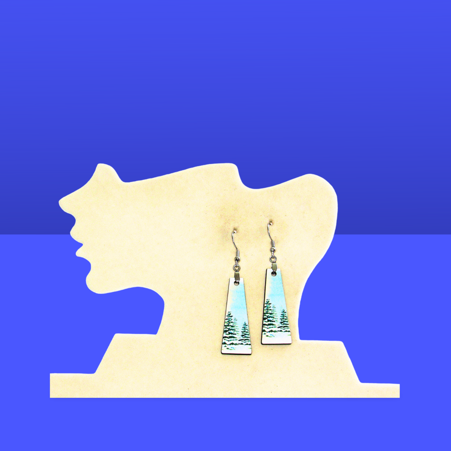 Modern Bar Shaped Sublimated Earring