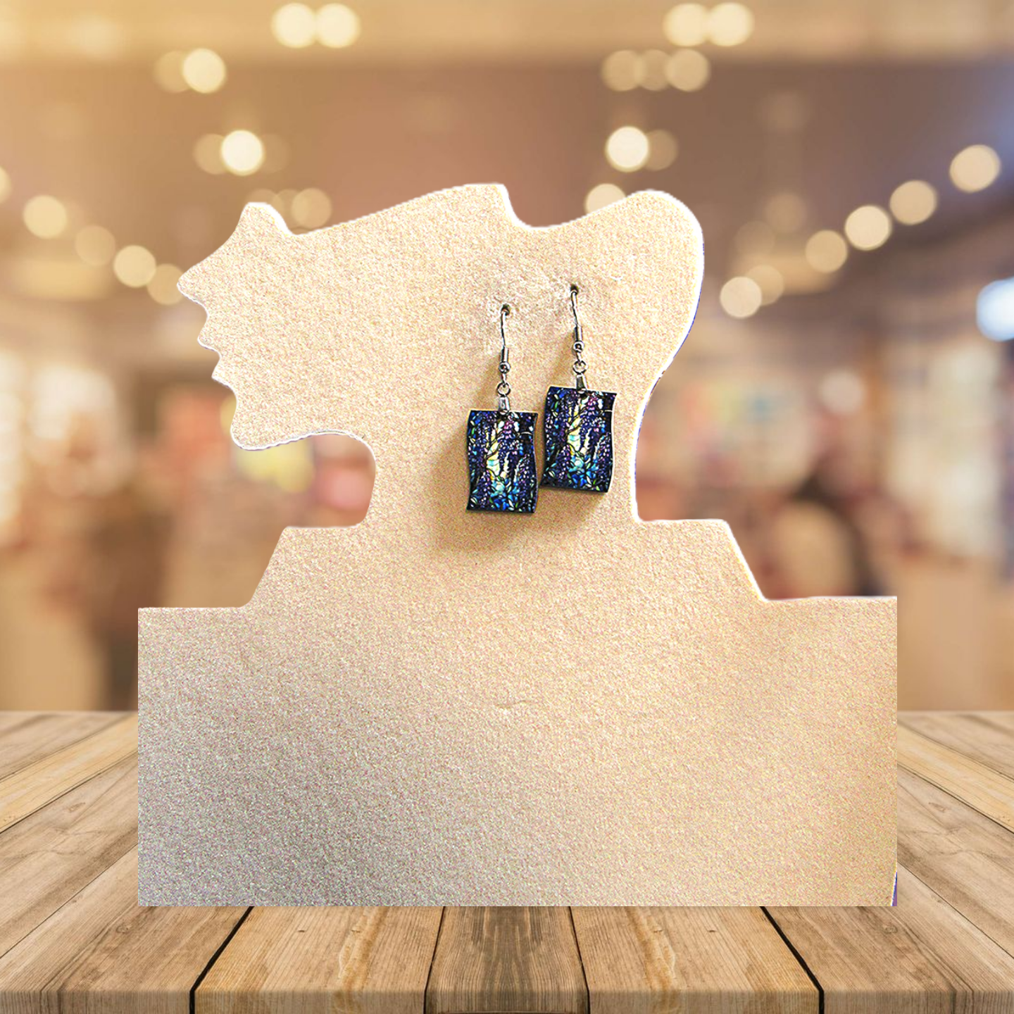 Vertical Flag Shaped Sublimated Earrings 1 inch