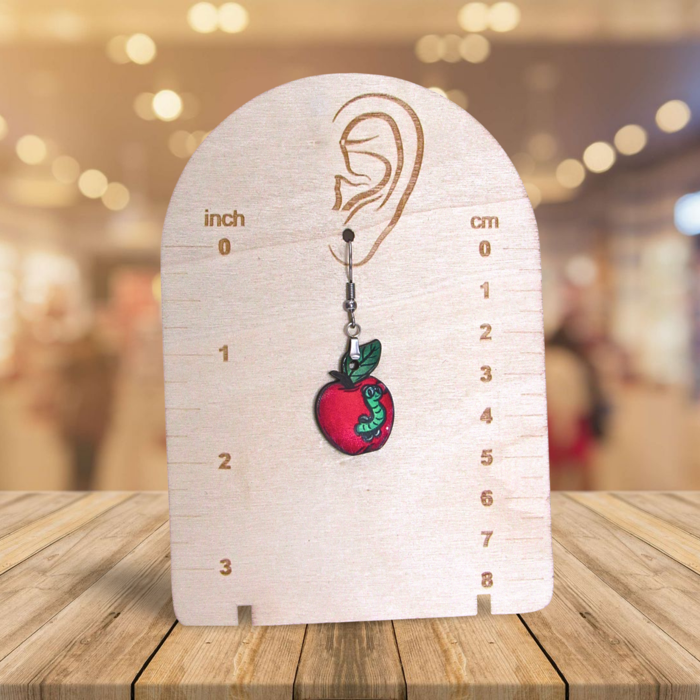 Apple Shaped Sublimated Earring 1 inch