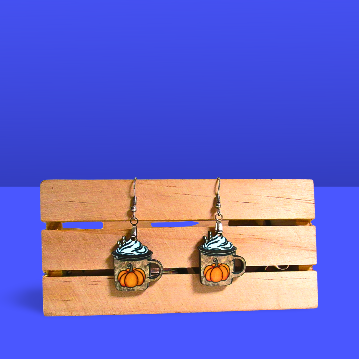 Latte Mug Shaped Sublimated Earrings 1 inch MDF