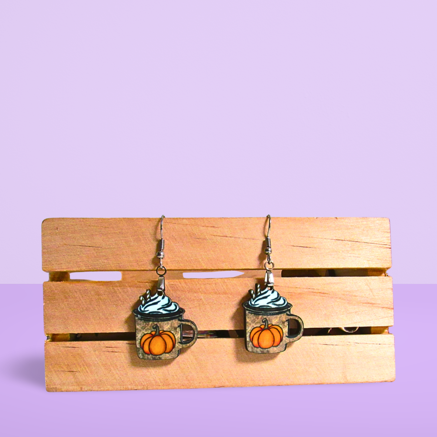 Latte Mug Shaped Sublimated Earrings 1 inch MDF