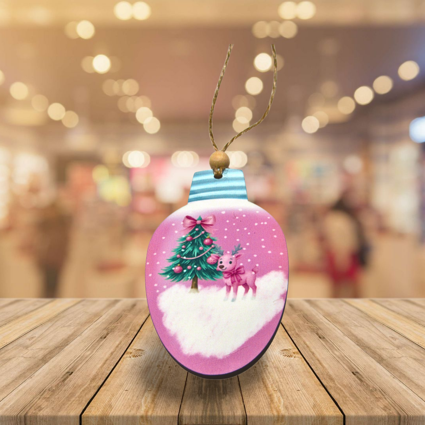 MDF-Christmas Light Bulb Shaped Sublimated Ornament