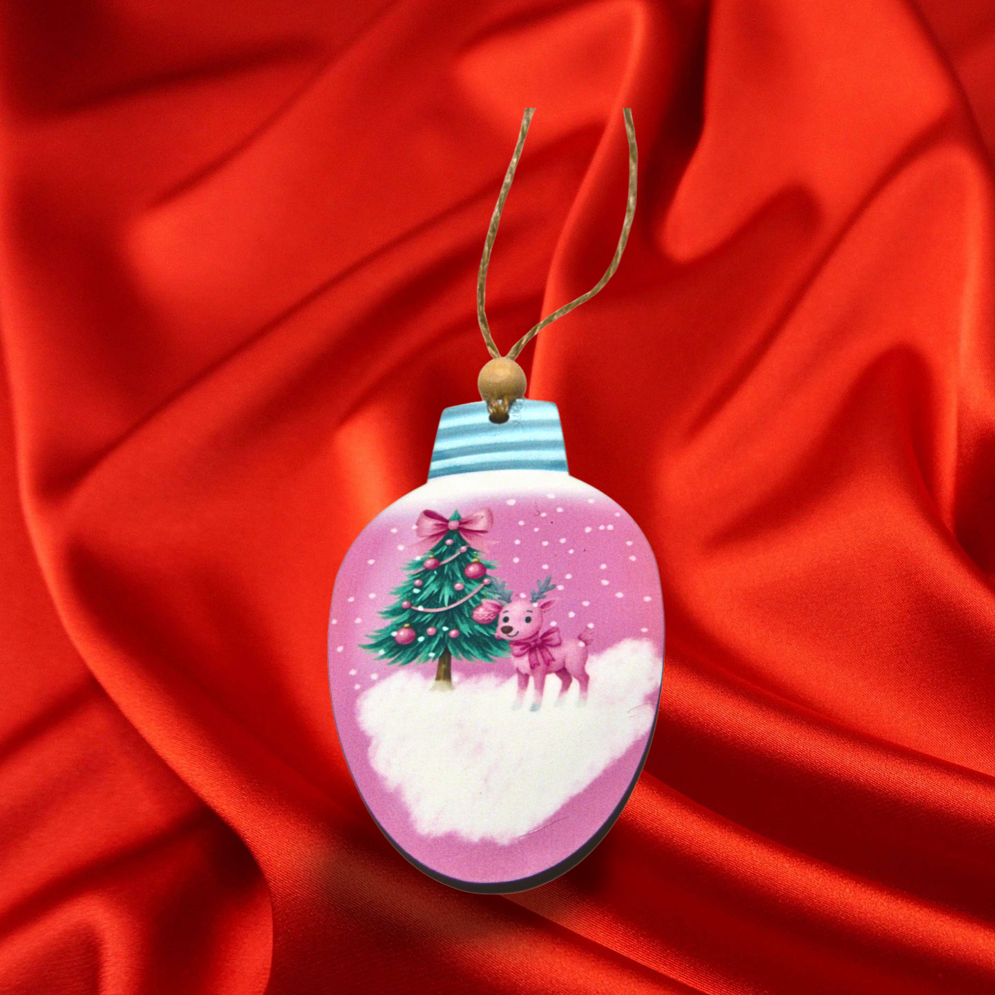 MDF-Christmas Light Bulb Shaped Sublimated Ornament