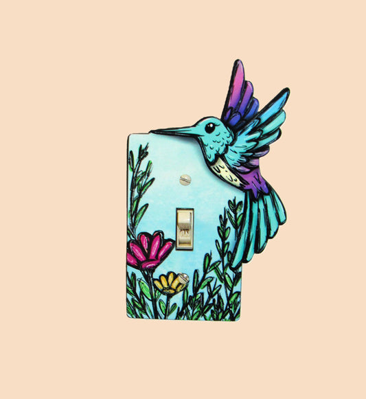 Hummingbird Shaped Sublimated Light Switch Plate