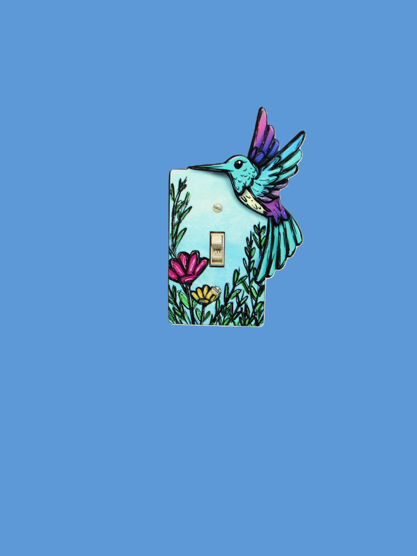 Hummingbird Shaped Sublimated Light Switch Plate