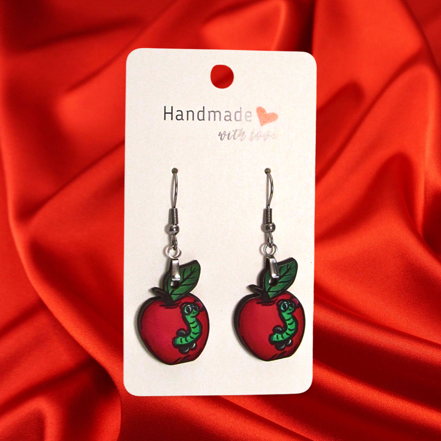 Apple Shaped Sublimated Earring 1 inch