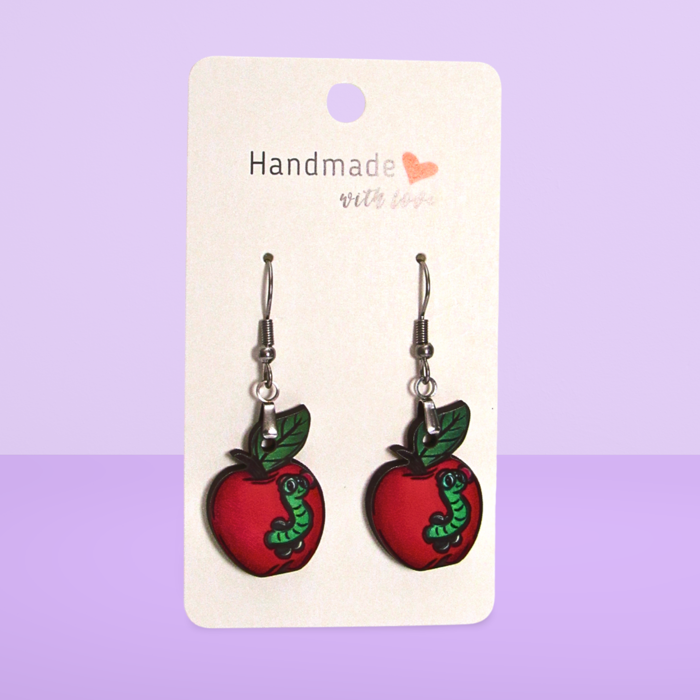 Apple Shaped Sublimated Earring 1 inch